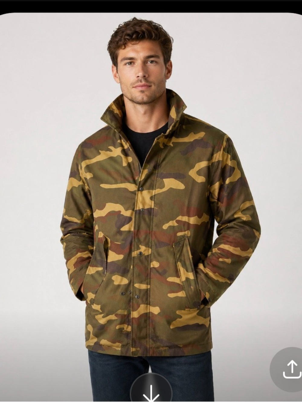 Herschel Supply Company Men's Camo Field Jacket in Olive, Khaki, Brown